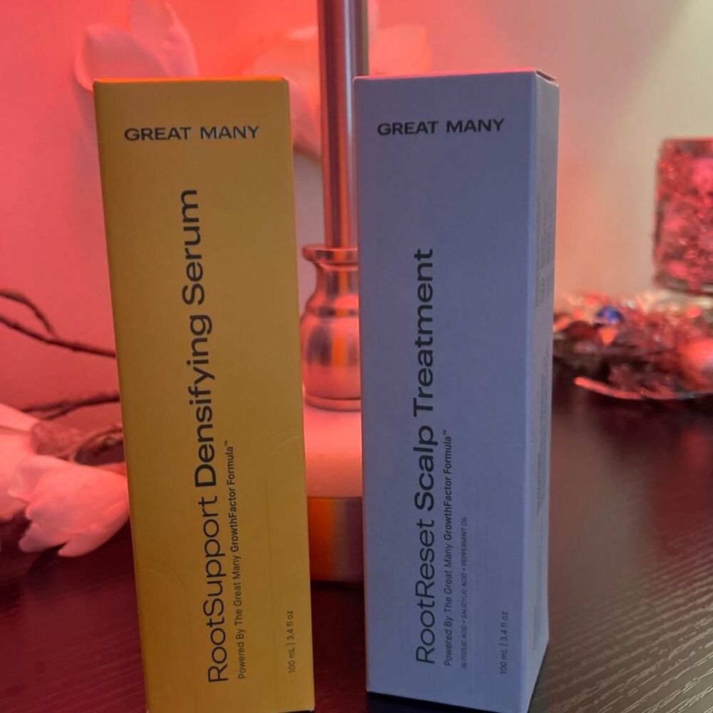 Great Many Densifying Serum and RootReset Scalp Treatment BNIB (3.4 oz each)